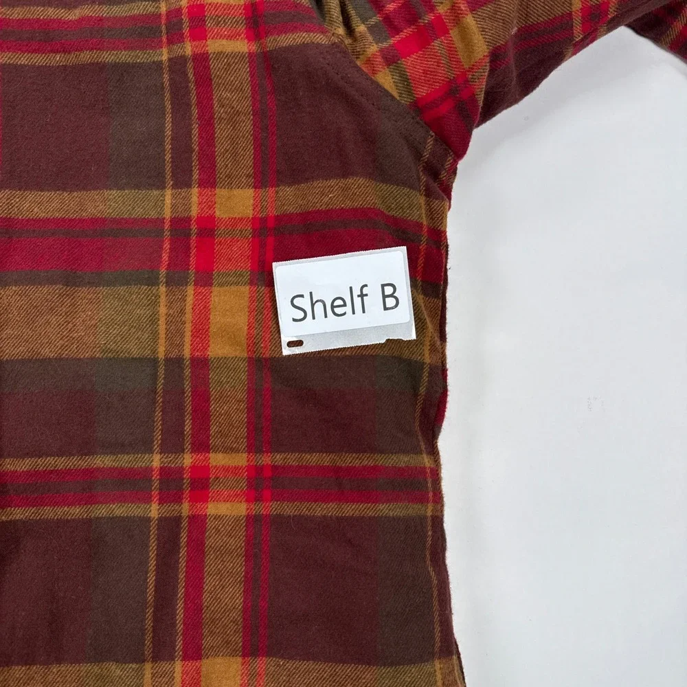 Legendary Whitetails Mens Shirt Jacket XL Red Plaid Maplewood Hooded Flannel